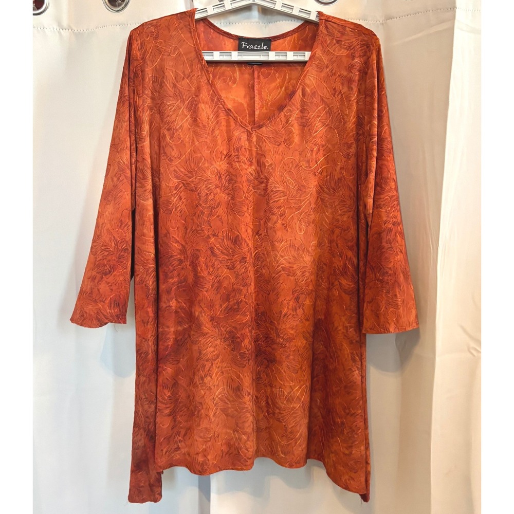 Vtg Frazzle Womens Tunic Top 2X Embroidered Boho Whimsigoth Art To Wear 21436